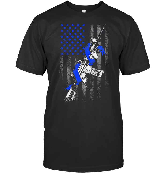 Flag American Ribbon Military Charcot Marie Tooth Awareness Blue Ribbon Warrior T Shirt - from btsshirts.info 1
