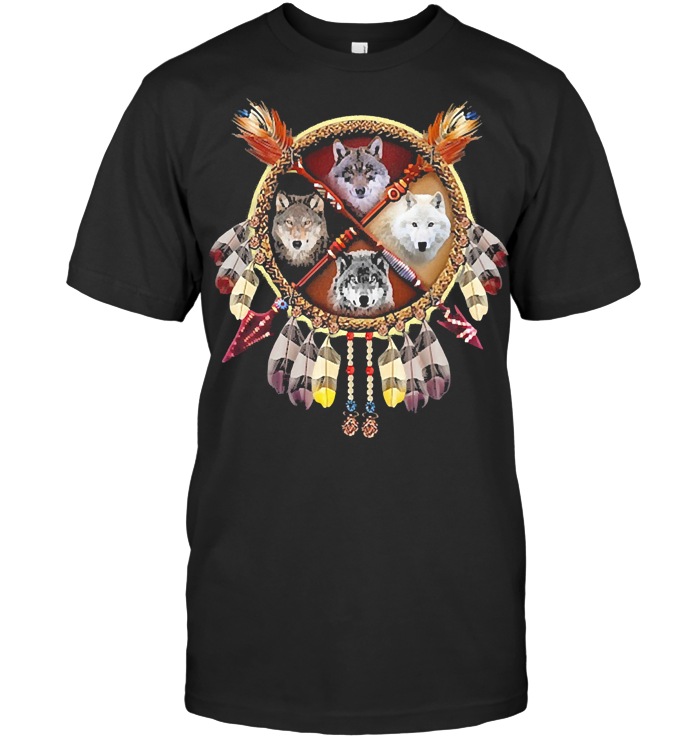 Native Wolf Dreamcatcher T Shirt