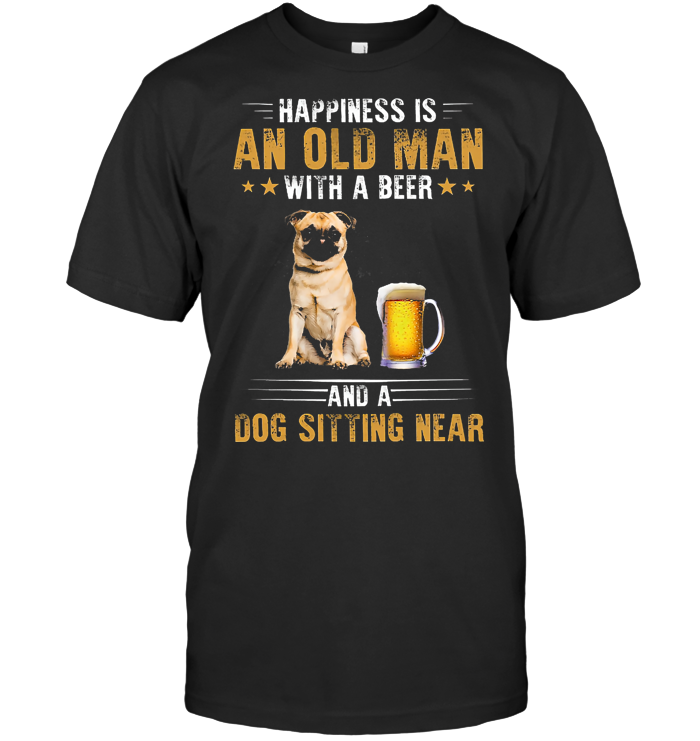 Happiness Is An Old Man With A Beer And A Dog Sitting Near Chug Dog T Shirt 2685d30b official black cat christmas what shirt 4 - Happiness Is An Old Man With A Beer And A Dog Sitting Near Chug Dog T Shirt