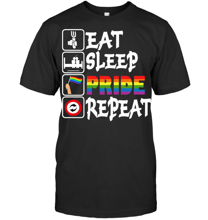 Lgbt Eat Sleep Pride Repeat T Shirt - from birthstonedeals.info 1