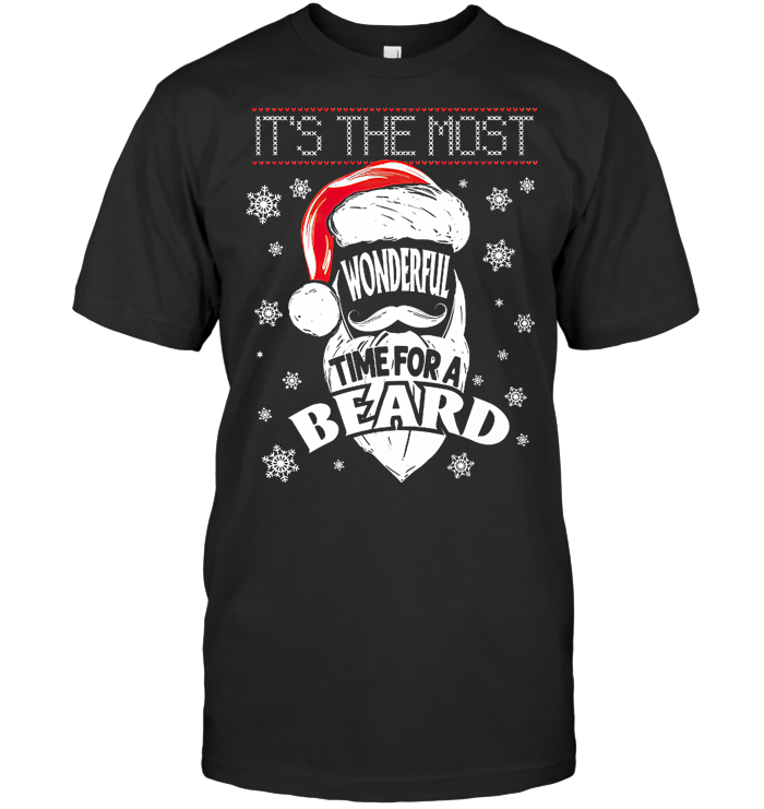 Christmas The Most Wonderful Time For A Beard T Shirt - from amazingteestoday.blogspot.com 1