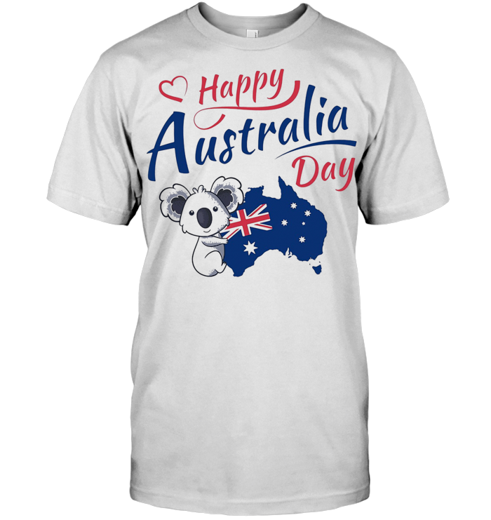 Koala Happy Australia Day Australian Flag T Shirt